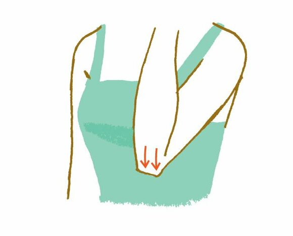 ひじは曲げてから少しずつ丁寧にそる