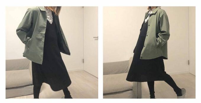 柄物をアクセントにしたコーデ