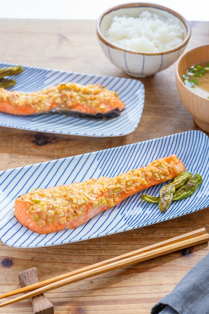 鮭のネギみそ焼き