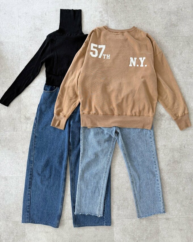 濃淡デニムコーデ2種類