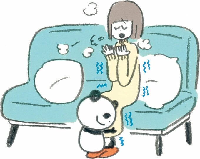 イラスト手足冷える女の子