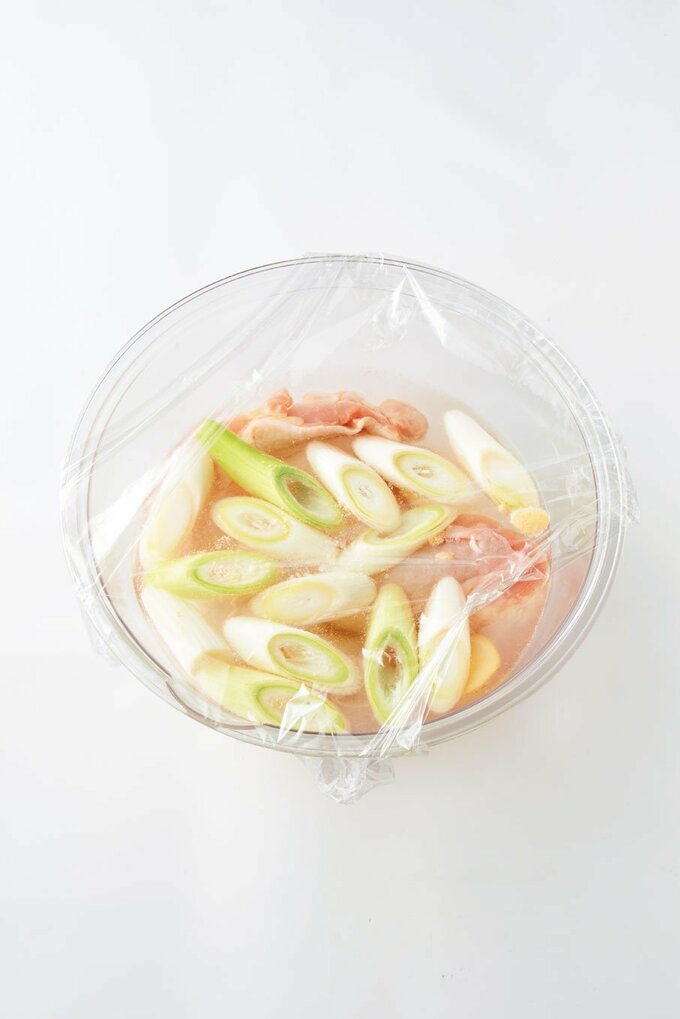 材料にふんわりラップ