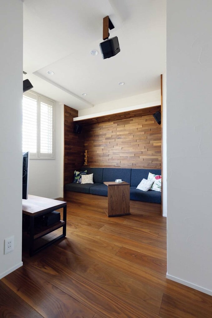 ダイニングキッチンとゆるやかにつながるリビング