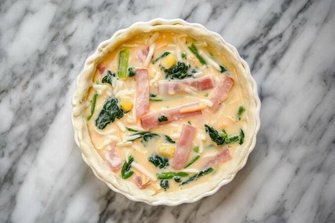 パイシートにベーコンほうれんそう