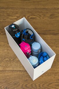 水筒はファイルボックスにしまう