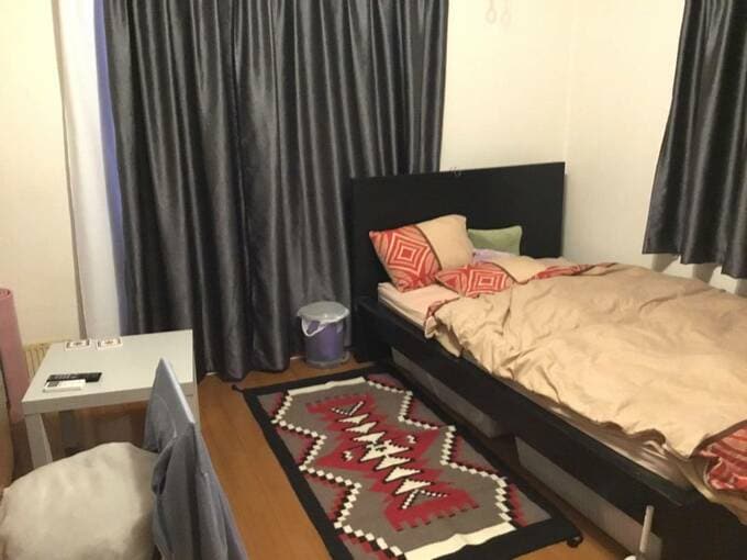 大きいベッドが部屋の主役に