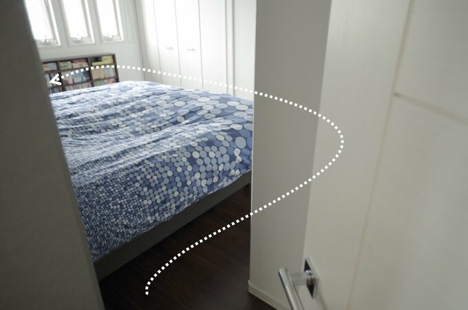 問題のある寝室の動線