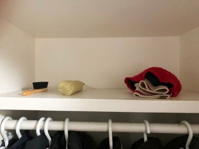 折りたたみ傘は、玄関ではなくクローゼットに置いているという筆子さん