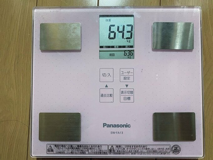 体重計64.3