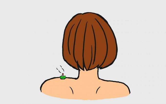 肩に台座灸イラスト