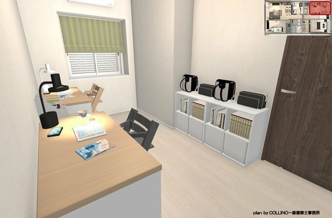 リビングから離した学習ルーム