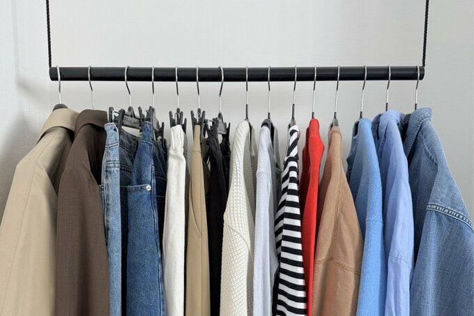 ラックにかかった服