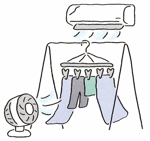 洗濯物を乾かす工夫