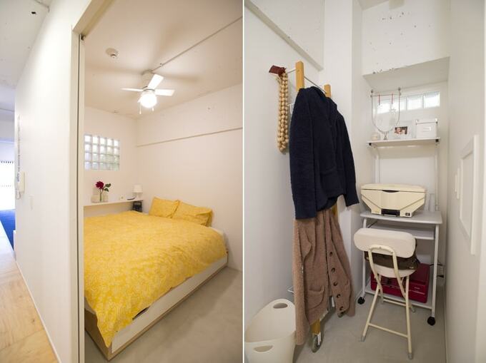 コンパクトな寝室