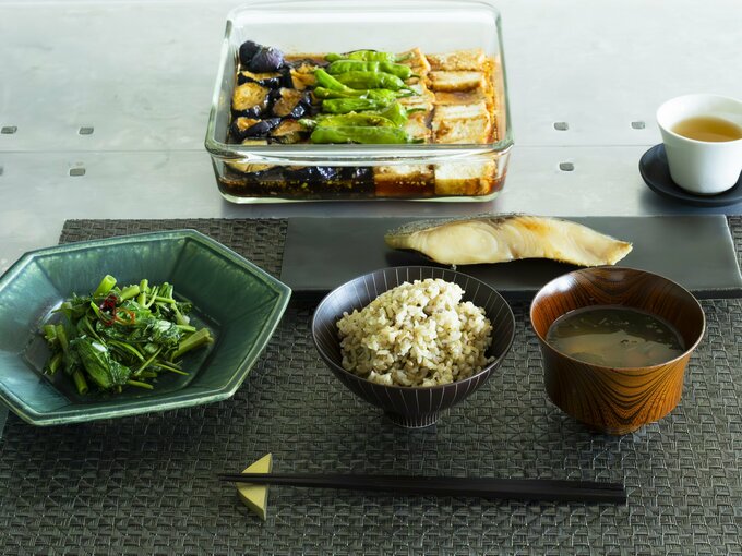 ナスの揚げびたしの献立