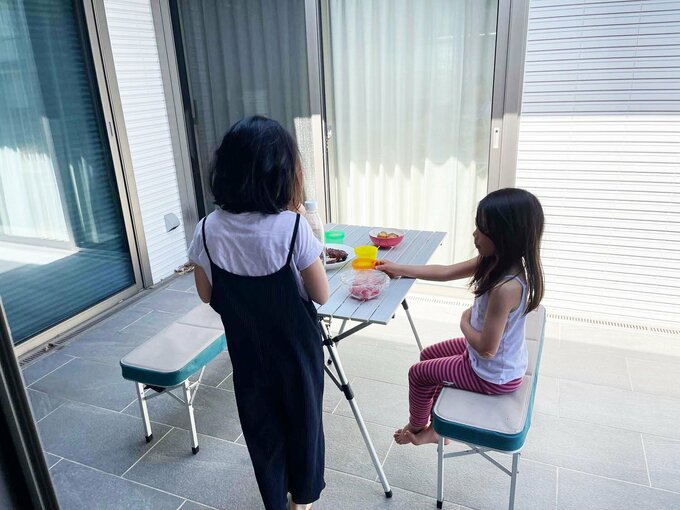 リビングからアクセスがいい中庭