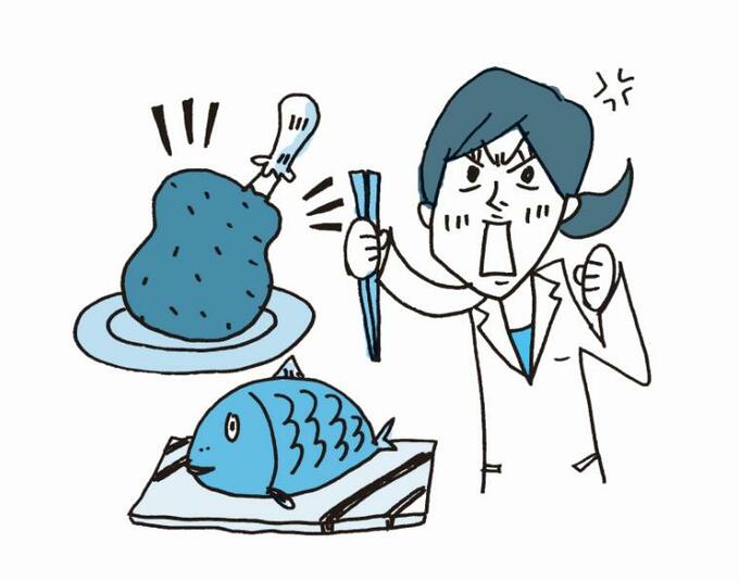 タンパク質多めの食事のイメージイラスト