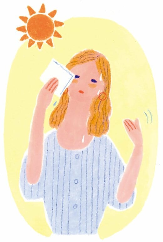 汗のにおいが気になるイラスト