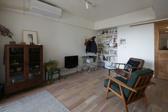 オーク無垢材のリビング