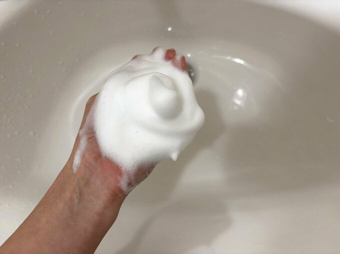 せっけん泡立てたあと