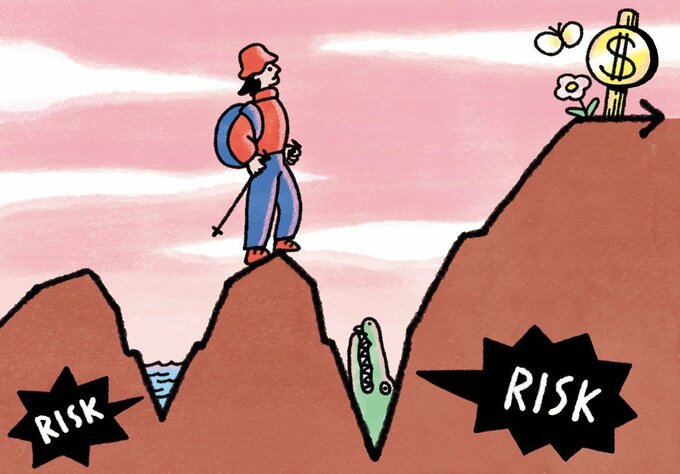 山登りをしている女性