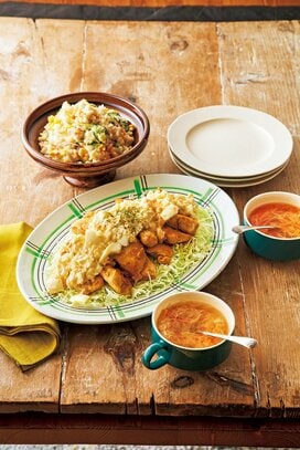 鶏胸肉のごちそうチキン南蛮献立。タルタルはたっぷりと＜1週間5000円献立・土曜日＞