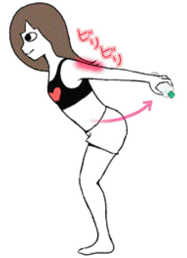 イラストペットボトルを後ろに