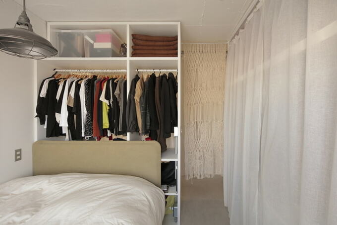 寝室に配置したクローゼット