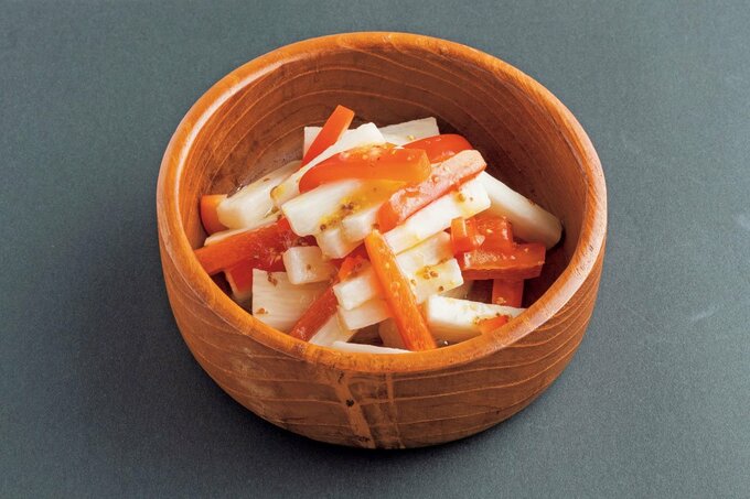 長イモとパプリカの粒マスタードサラダ