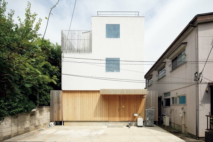 私道に面した外観