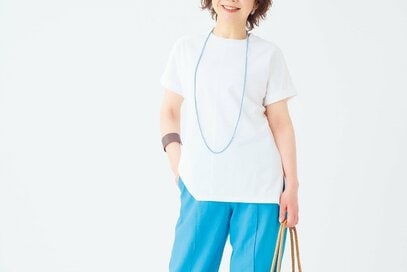 50代・60代の「GU」着こなし。太って見えない“Tシャツ”選び3つのコツとコーデ術