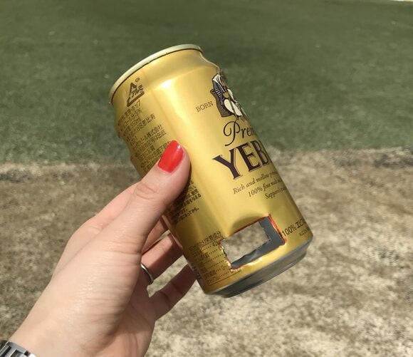 かまど用にするあき缶