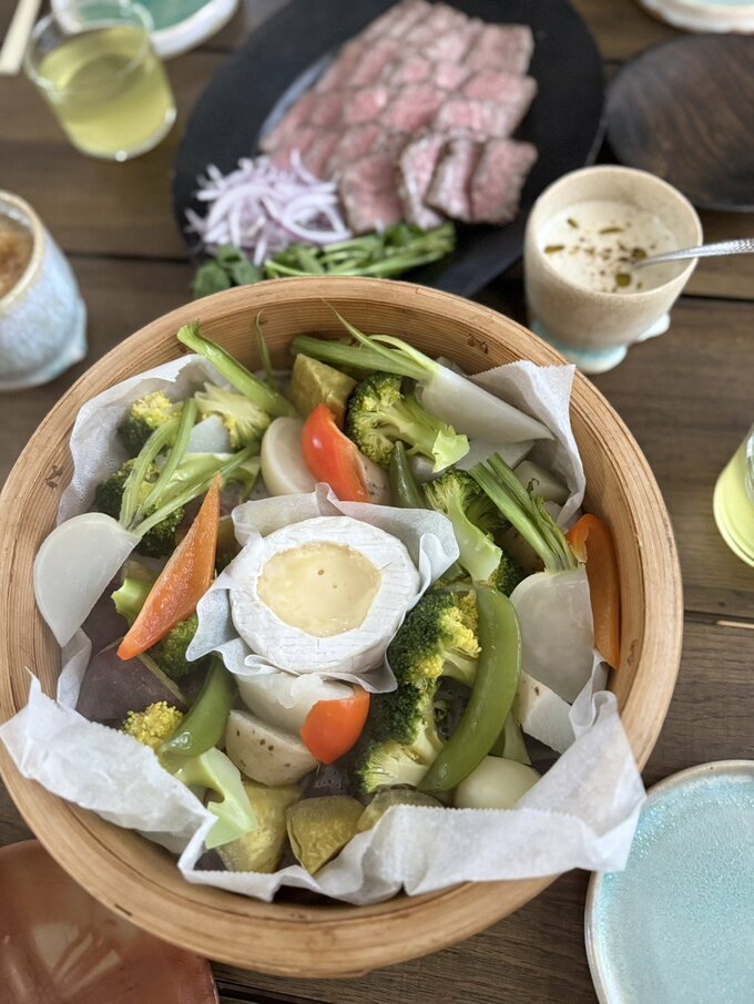 チーズフォンデュとお肉