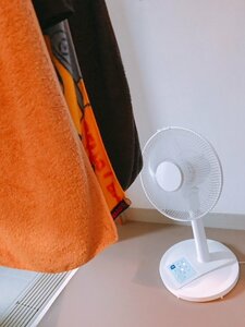扇風機と洗濯もの