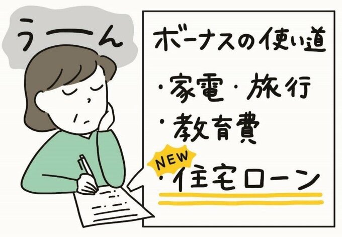 ボーナスの使い道に悩む女性