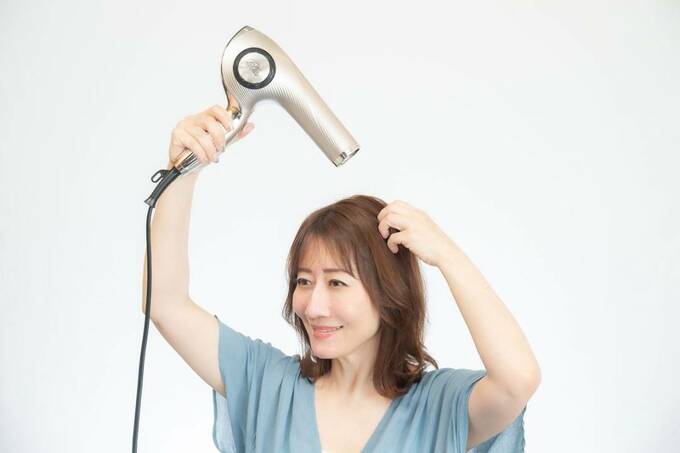 上からドライヤー