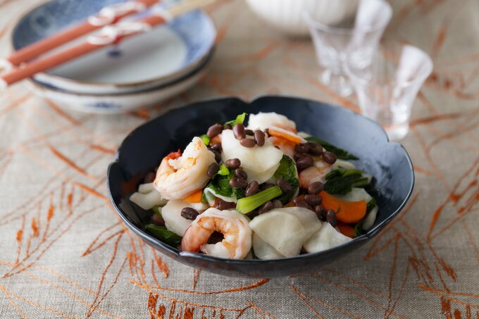 あずきとエビのなますあえ