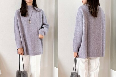 大人こそGU「オーバーサイズ」ニットがおすすめ。2940円で着まわせて体型カバー力が高い