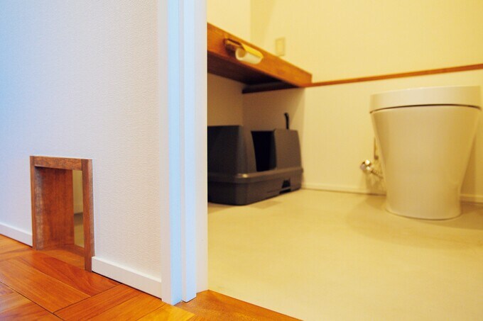 造りつけの手洗いカウンター