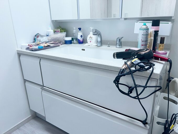 【Before】散らかった洗面所