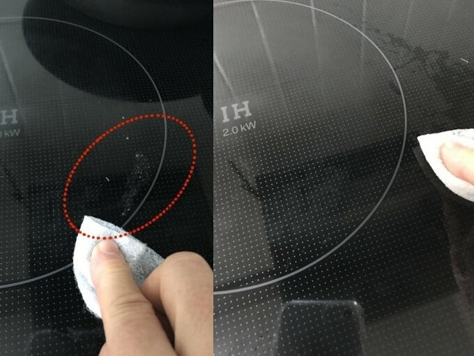 IHコンロをクロスで掃除