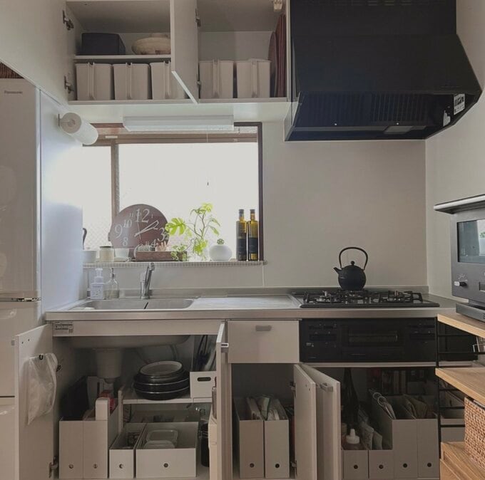 無印良品のグッズで整理されたキッチン