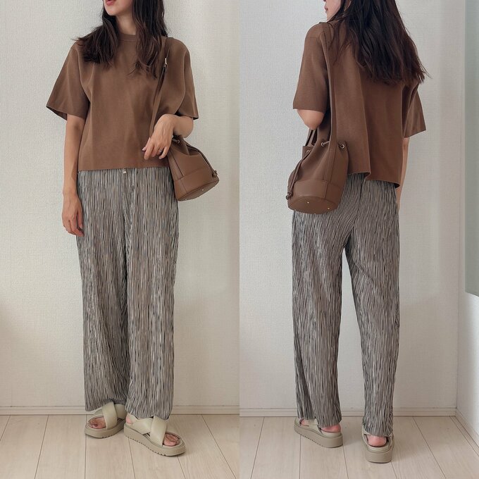 ブラウンニットの秋コーデ