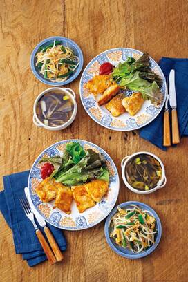 塩サバはピカタでもおいしい。副菜と汁物つきダイエット献立レシピ