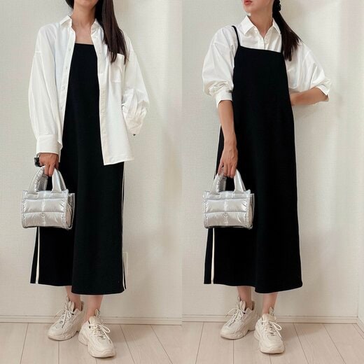 キャミワンピに合わせる