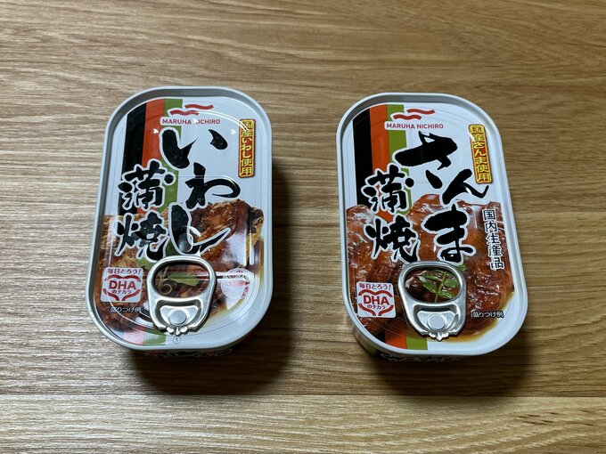 いわし蒲焼缶詰とさんま蒲焼缶詰