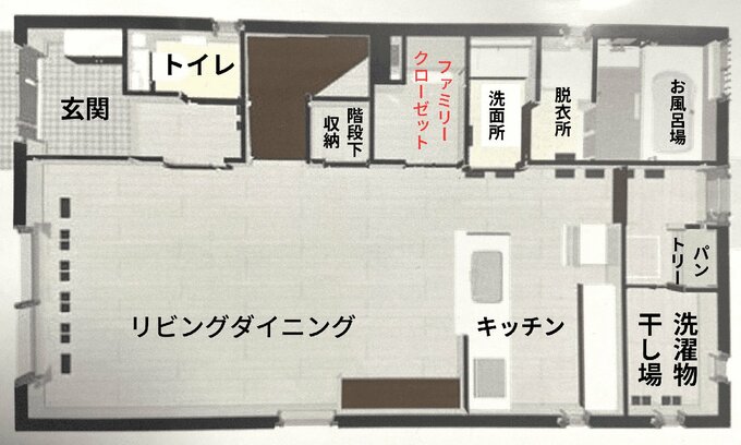 1階のファミリークローゼット