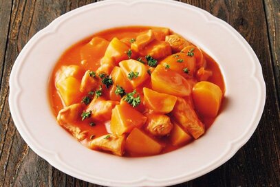 鶏肉のトマトクリーム煮。定番の洋食レシピを電子レンジで簡単に