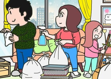 家族みんなで大掃除。どこが違う？5つ見つけたらエラい＜間違い探し＞