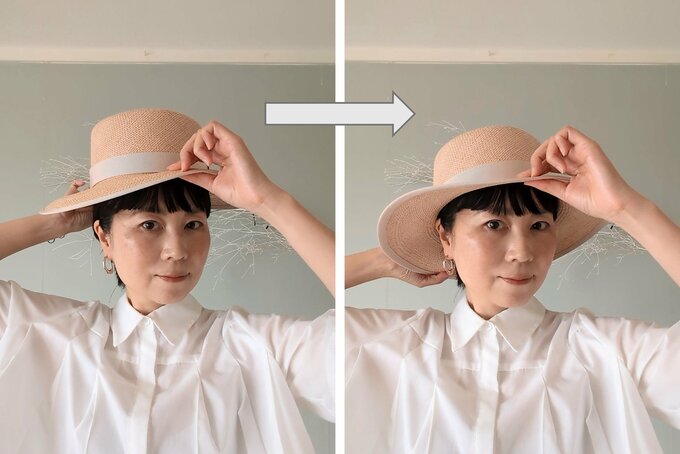 2ステップで前髪を崩さずにかぶれます